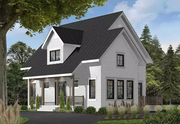 Traditional house plans 5-962 - front exterior, 1,508 sq ft, 3 bed, 2 bath house plans | Monster House Plans