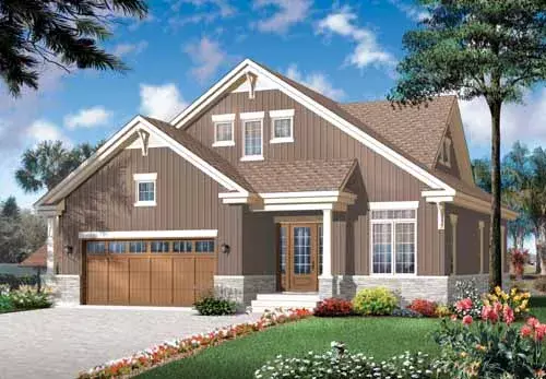 Traditional house plans 5-964 - front exterior, 2,141 sq ft, 4 bed, 2 bath house plans | Monster House Plans