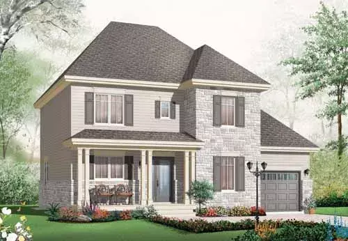 Traditional house plans 5-984 - front exterior, 1,867 sq ft, 3 bed, 1 bath house plans | Monster House Plans