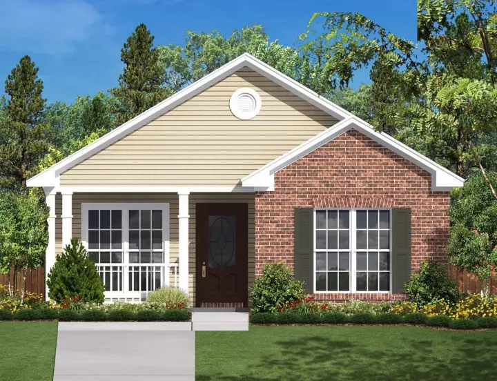 Traditional house plans 50-101 - front exterior, 850 sq ft, 2 bed, 1 bath house plans | Monster House Plans