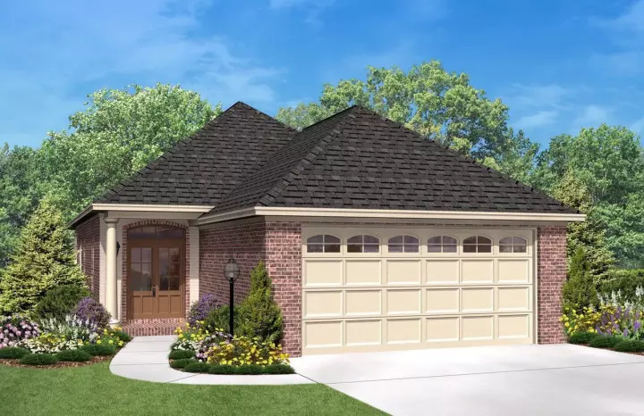 Traditional house plans 50-111 - front exterior, 1,400 sq ft, 3 bed, 2 bath house plans | Monster House Plans