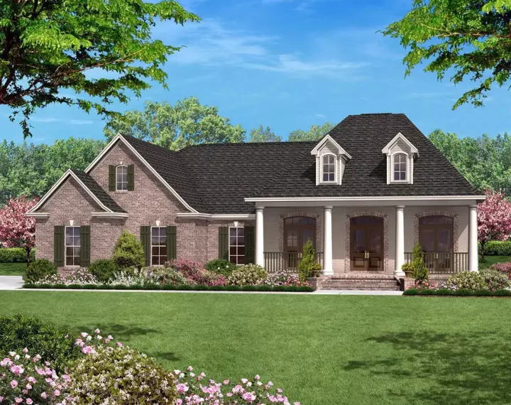 Southern house plans 50-114 - front exterior, 1,500 sq ft, 3 bed, 2 bath house plans | Monster House Plans
