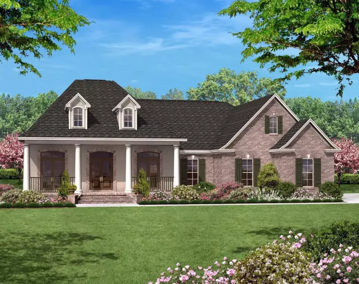 Southern house plans 50-121 - front exterior, 1,600 sq ft, 3 bed, 2 bath house plans | Monster House Plans