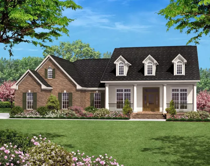 Southern house plans 50-125 - front exterior, 1,700 sq ft, 3 bed, 2 bath house plans | Monster House Plans