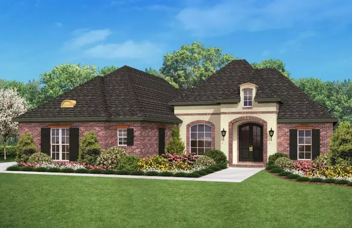 European house plans 50-129 - front exterior, 1,800 sq ft, 3 bed, 2 bath house plans | Monster House Plans