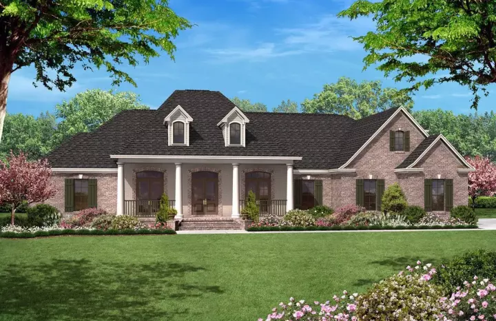 Southern house plans 50-136 - front exterior, 2,500 sq ft, 4 bed, 3 bath house plans | Monster House Plans