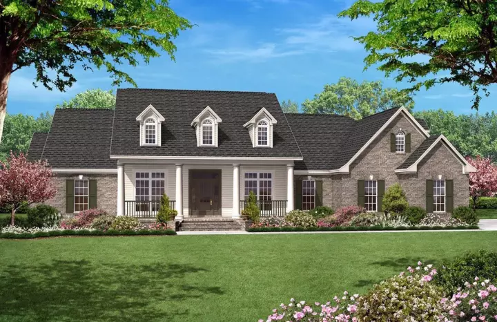 Southern house plans 50-137 - front exterior, 2,500 sq ft, 4 bed, 3 bath house plans | Monster House Plans