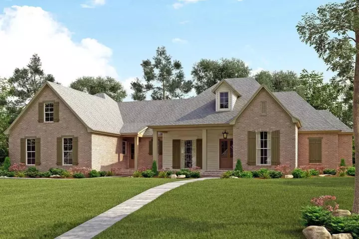 French Country house plans 50-147 - front exterior, 3,195 sq ft, 4 bed, 3 bath house plans | Monster House Plans