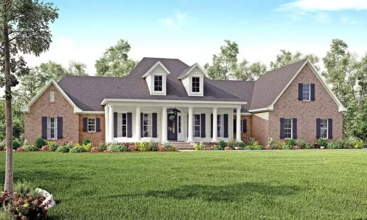Country house plans 50-151 - front exterior, 3,194 sq ft, 4 bed, 3 bath house plans | Monster House Plans