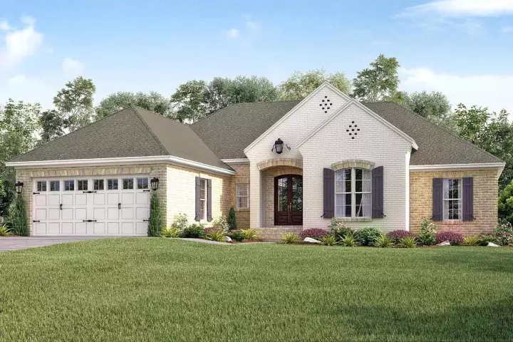 European house plans 50-153 - front exterior, 2,016 sq ft, 4 bed, 2 bath house plans | Monster House Plans