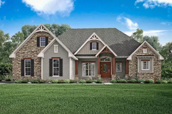 Country house plans 50-212 - front exterior, 2,597 sq ft, 3 bed, 3 bath house plans | Monster House Plans