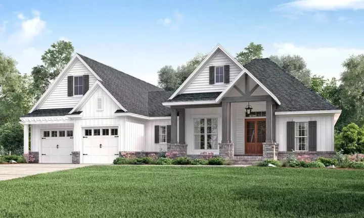 Craftsman house plans 50-249 - front exterior, 2,073 sq ft, 3 bed, 2 bath house plans | Monster House Plans