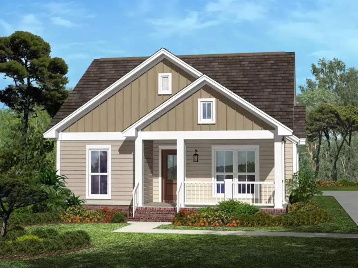 Traditional house plans 50-289 - front exterior, 1,375 sq ft, 3 bed, 2 bath house plans | Monster House Plans