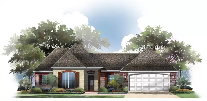 European house plans 50-293 - front exterior, 1,500 sq ft, 3 bed, 2 bath house plans | Monster House Plans