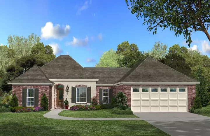 European house plans 50-294 - front exterior, 1,500 sq ft, 3 bed, 2 bath house plans | Monster House Plans