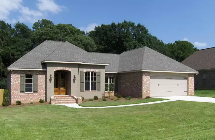 European house plans 50-311 - front exterior, 1,750 sq ft, 3 bed, 2 bath house plans | Monster House Plans