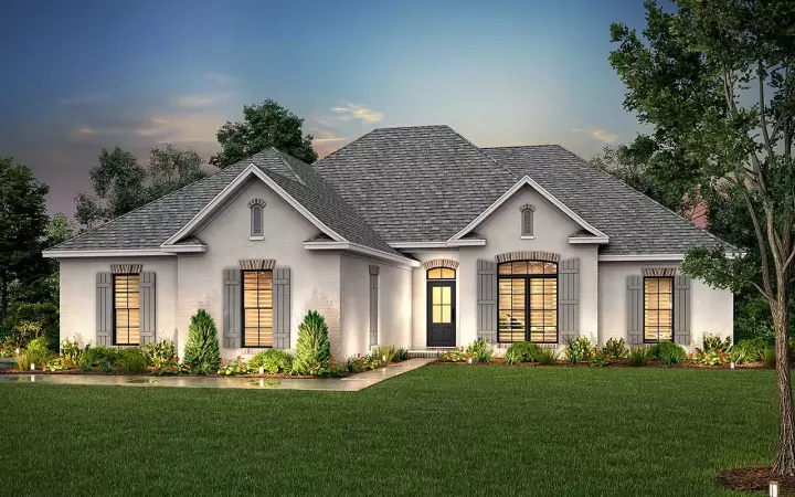 Traditional house plans 50-323 - front exterior, 1,850 sq ft, 4 bed, 2 bath house plans | Monster House Plans