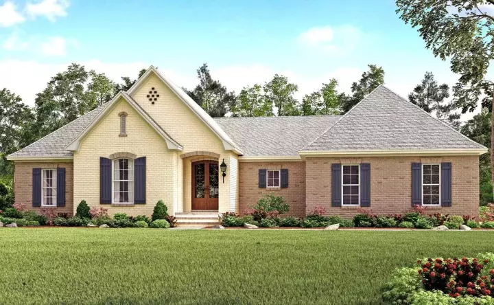 Southern house plans 50-344 - front exterior, 2,141 sq ft, 4 bed, 2 bath house plans | Monster House Plans