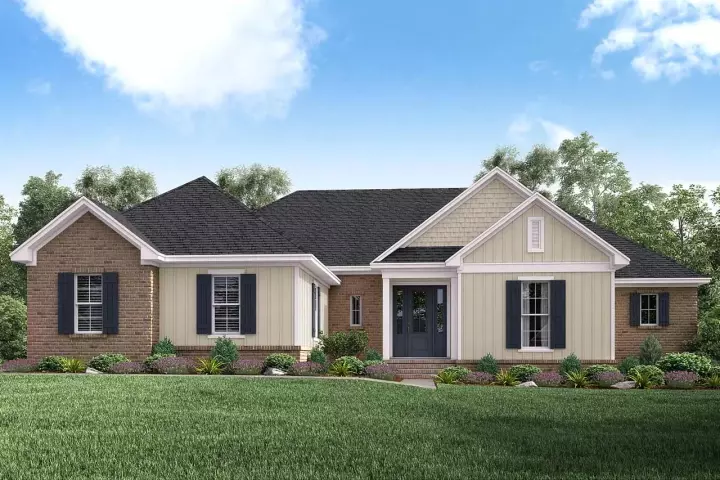 Traditional house plans 50-347 - front exterior, 2,160 sq ft, 4 bed, 3 bath house plans | Monster House Plans