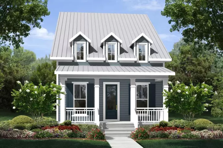 Modern Farmhouse house plans 50-349 - front exterior, 2,172 sq ft, 4 bed, 2 bath house plans | Monster House Plans