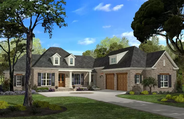 Southern house plans 50-367 - front exterior, 2,750 sq ft, 4 bed, 2 bath house plans | Monster House Plans