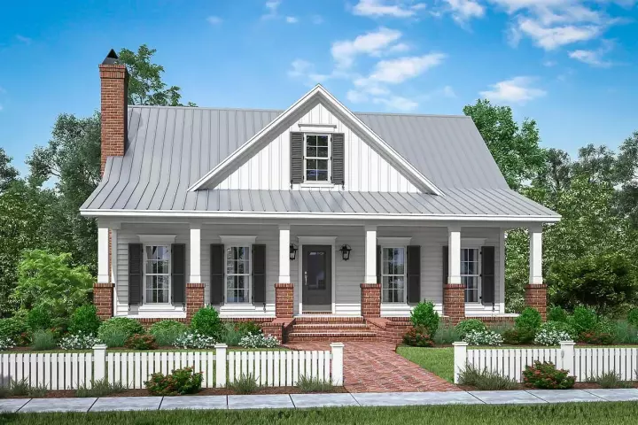 Farmhouse house plans 50-391 - front exterior, 2,533 sq ft, 4 bed, 3 bath house plans | Monster House Plans