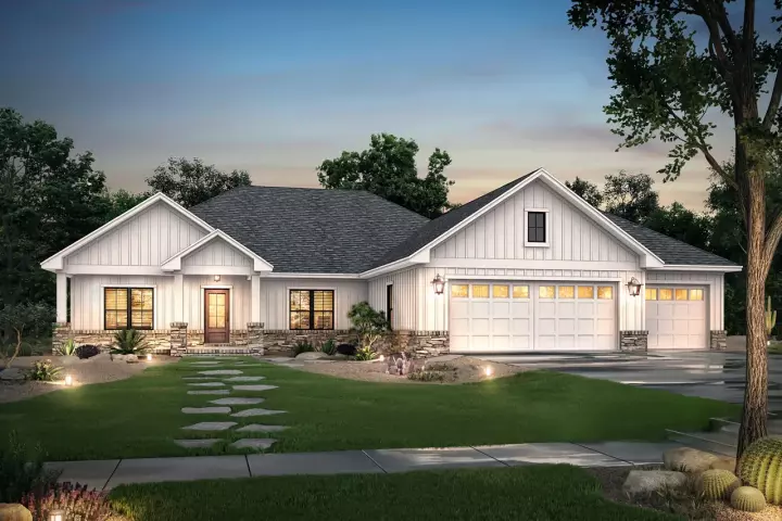 Modern Farmhouse house plans 50-404 - front exterior, 2,230 sq ft, 3 bed, 2 bath house plans | Monster House Plans