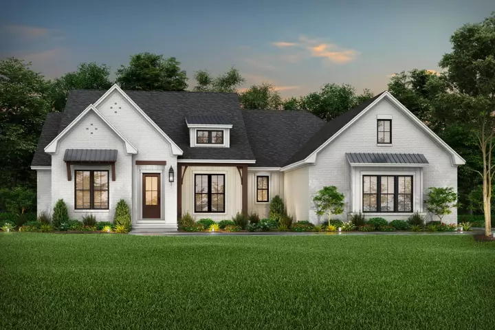 Modern Farmhouse house plans 50-408 - front exterior, 2,608 sq ft, 4 bed, 3 bath house plans | Monster House Plans