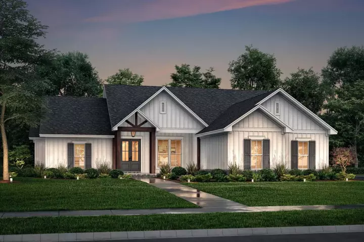 Modern Farmhouse house plans 50-413 - front exterior, 1,992 sq ft, 4 bed, 2 bath house plans | Monster House Plans