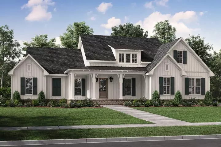 Modern Farmhouse house plans 50-428 - front exterior, 2,431 sq ft, 3 bed, 2 bath house plans | Monster House Plans