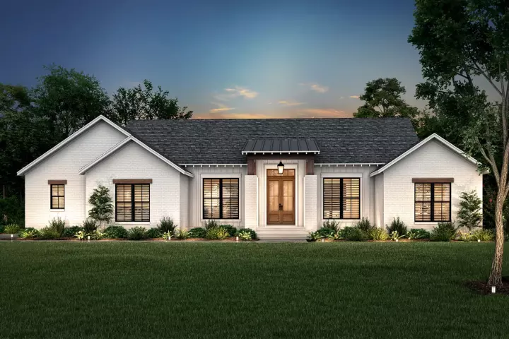 Modern Farmhouse house plans 50-439 - front exterior, 1,998 sq ft, 3 bed, 2 bath house plans | Monster House Plans
