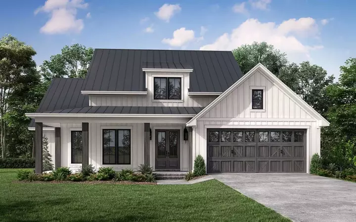Modern Farmhouse house plans 50-451 - front exterior, 1,956 sq ft, 3 bed, 2 bath house plans | Monster House Plans