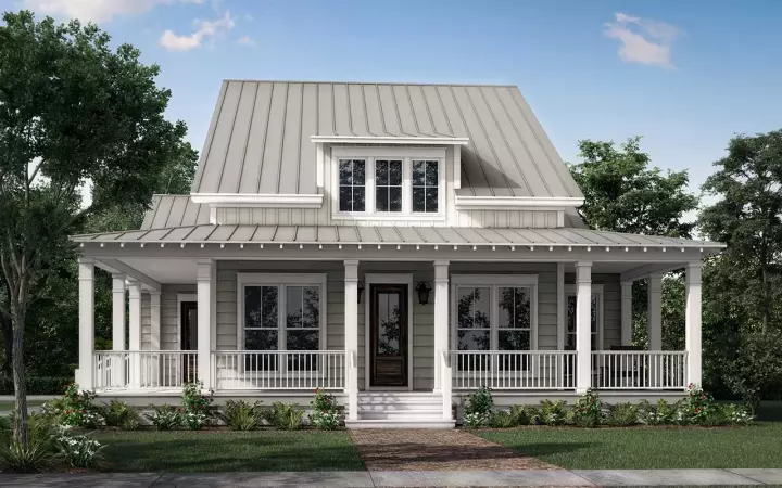 Modern Farmhouse house plans 50-456 - front exterior, 2,444 sq ft, 3 bed, 2 bath house plans | Monster House Plans