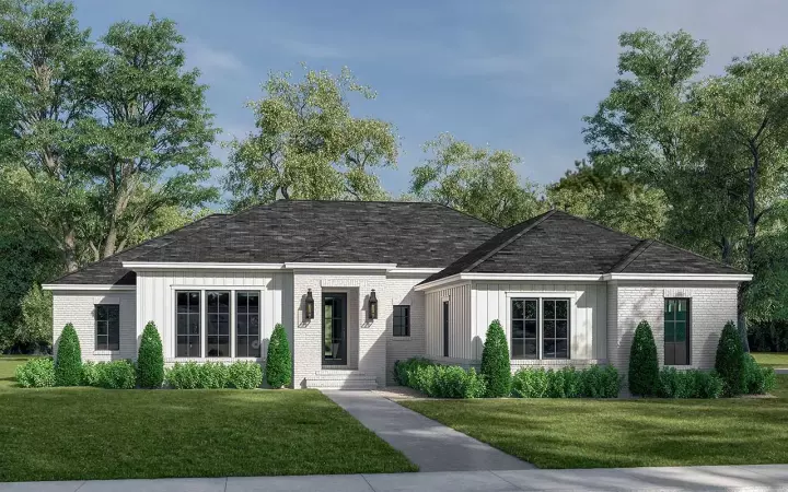 Traditional house plans 50-458 - front exterior, 2,216 sq ft, 4 bed, 3 bath house plans | Monster House Plans