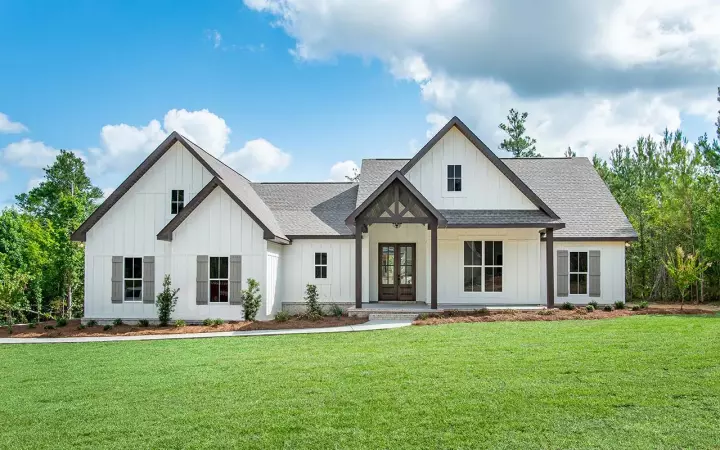 Modern Farmhouse house plans 50-480 - front exterior, 2,092 sq ft, 4 bed, 2 bath house plans | Monster House Plans