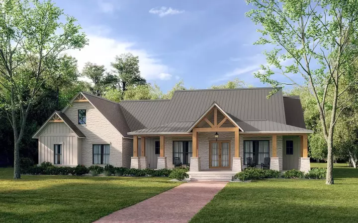 Craftsman house plans 50-484 - front exterior, 2,961 sq ft, 4 bed, 3 bath house plans | Monster House Plans