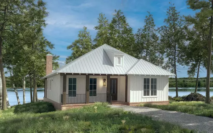Cottage house plans 50-494 - front exterior, 1,605 sq ft, 3 bed, 2 bath house plans | Monster House Plans