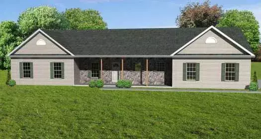 Ranch house plans 51-118 - front exterior, 2,016 sq ft, 4 bed, 3 bath house plans | Monster House Plans