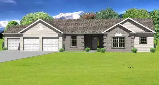 Traditional house plans 51-150 - front exterior, 2,112 sq ft, 3 bed, 2 bath house plans | Monster House Plans