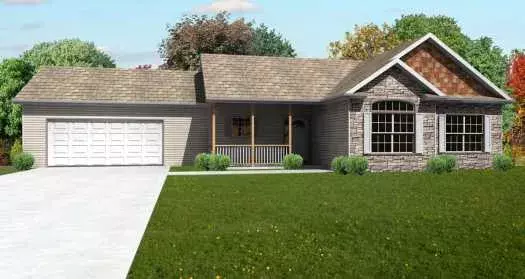 Traditional house plans 51-152 - front exterior, 1,532 sq ft, 3 bed, 2 bath house plans | Monster House Plans
