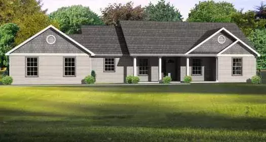 Traditional house plans 51-157 - front exterior, 1,536 sq ft, 3 bed, 2 bath house plans | Monster House Plans