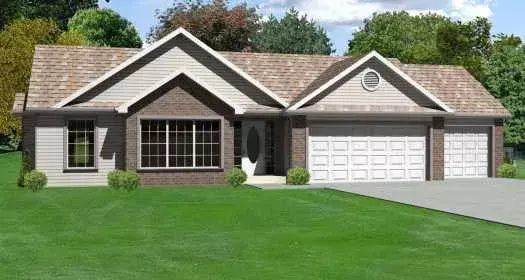 Traditional house plans 51-161 - front exterior, 1,516 sq ft, 3 bed, 2 bath house plans | Monster House Plans