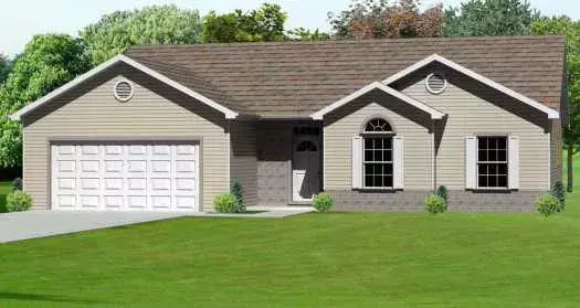 Traditional house plans 51-165 - front exterior, 1,516 sq ft, 3 bed, 2 bath house plans | Monster House Plans
