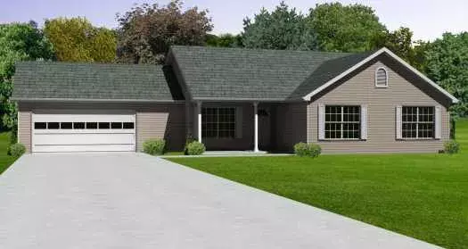 Traditional house plans 51-168 - front exterior, 1,478 sq ft, 3 bed, 2 bath house plans | Monster House Plans