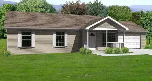 Traditional house plans 51-174 - front exterior, 1,150 sq ft, 3 bed, 2 bath house plans | Monster House Plans