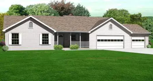 Ranch house plans 51-183 - front exterior, 1,798 sq ft, 3 bed, 2 bath house plans | Monster House Plans