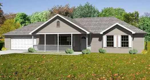 Traditional house plans 51-188 - front exterior, 1,380 sq ft, 3 bed, 2 bath house plans | Monster House Plans