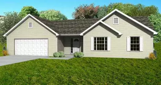 Traditional house plans 51-197 - front exterior, 1,440 sq ft, 3 bed, 2 bath house plans | Monster House Plans