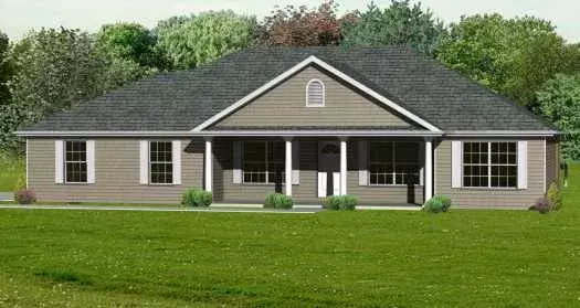 Traditional house plans 51-204 - front exterior, 1,714 sq ft, 3 bed, 2 bath house plans | Monster House Plans