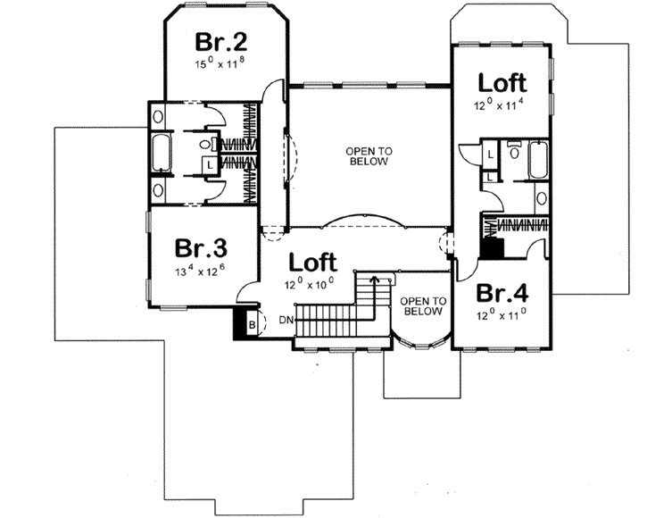 Upper/Second Floor Plan:52-116